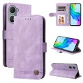 For vivo Y03 4G Skin Feel Life Tree Metal Button Leather Phone Case(Purple)