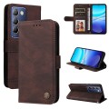 For vivo Y100 5G IDN / Y200e 5G Global Skin Feel Life Tree Metal Button Leather Phone Case(Brown)