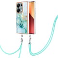 For Xiaomi Redmi Note 13 Pro 4G Global Electroplating Marble Dual-side IMD Phone Case with Lanyard(G