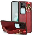 For vivo S18 5G / V23 5G Wristband Leather Back Phone Case(Red)