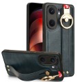 For vivo iQOO Neo9 Pro Wristband Leather Back Phone Case(Blue)