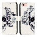 For iPhone SE 2024 3D Painting Horizontal Flip Leather Phone Case(Skull)