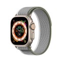 For Apple Watch SE 2023 44mm DUX DUCIS YJ Series Nylon Watch Band(Green Grey)