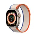 For Apple Watch 9 45mm DUX DUCIS YJ Series Nylon Watch Band(Orange Beige)