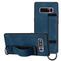 For Samsung Galaxy Note8 Wristband Holder Leather Back Phone Case(Royal Blue)