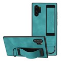 For Samsung Galaxy Note10+ Wristband Holder Leather Back Phone Case(Green)