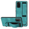 For Samsung Galaxy S20 Wristband Holder Leather Back Phone Case(Green)