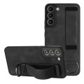 For Samsung Galaxy S22+ 5G Wristband Holder Leather Back Phone Case(Black)