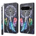 For Google Pixel 9 3D Painted Pattern Leather Phone Case(Colorful Dreamcatcher)
