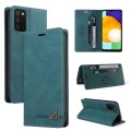 For Samsung Galaxy A03s Skin Feel Anti-theft Brush Horizontal Flip Leather Case with Holder(Blue)