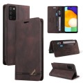 For Samsung Galaxy A03s Skin Feel Anti-theft Brush Horizontal Flip Leather Case with Holder(Brown)
