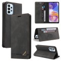 For Samsung Galaxy A23 Skin Feel Anti-theft Brush Horizontal Flip Leather Case with Holder(Black)