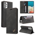 For Samsung Galaxy A53 5G Skin Feel Anti-theft Brush Horizontal Flip Leather Case with Holder(Black)