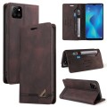 For Samsung Galaxy A22 5G Skin Feel Anti-theft Brush Horizontal Flip Leather Case with Holder(Brown)