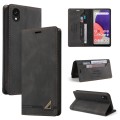 For Samsung Galaxy A22 5G JP Version Skin Feel Anti-theft Brush Horizontal Flip Leather Case with Ho