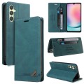 For Samsung Galaxy A24 5G Skin Feel Anti-theft Brush Horizontal Flip Leather Case with Holder(Blue)