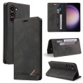 For Samsung Galaxy S24+ 5G Skin Feel Anti-theft Brush Horizontal Flip Leather Case with Holder(Black