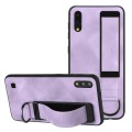 For Samsung Galaxy A10 / M10 Wristband Holder Leather Back Phone Case(Purple)