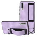 For Samsung Galaxy A50 Wristband Holder Leather Back Phone Case(Purple)