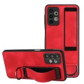 For Samsung Galaxy A52 5G Wristband Holder Leather Back Phone Case(Red)
