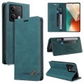 For Xiaomi Redmi Note 13 5G Skin Feel Anti-theft Brush Horizontal Flip Leather Case with Holder(Blue