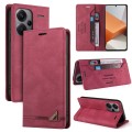For Xiaomi Redmi Note 13 Pro+ Skin Feel Anti-theft Brush Horizontal Flip Leather Case with Holder(Wi