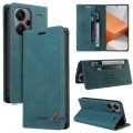 For Xiaomi Redmi Note 13 Pro+ Skin Feel Anti-theft Brush Horizontal Flip Leather Case with Holder(Bl