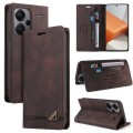 For Xiaomi Redmi Note 13 Pro+ Skin Feel Anti-theft Brush Horizontal Flip Leather Case with Holder(Br