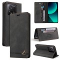 For Xiaomi 13T Skin Feel Anti-theft Brush Horizontal Flip Leather Case with Holder(Black)