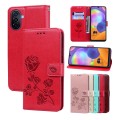 For Huawei nova Y70 / Y70 Plus Rose Embossed Flip PU Leather Phone Case(Red)