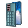 For Samsung Galaxy S22 Ultra 5G Grid Card Slot Holder Phone Case(Green)