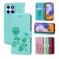 For Honor X6a Rose Embossed Flip PU Leather Phone Case(Green)