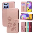 For Honor X6a Rose Embossed Flip PU Leather Phone Case(Rose Gold)