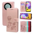 For Honor X9b Rose Embossed Flip PU Leather Phone Case(Rose Gold)
