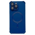 For iPhone 15 Pro Max Four-corner Shockproof Skin Feel MagSafe Magnetic Phone Case(Dark Blue)