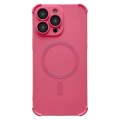For iPhone 15 Pro Four-corner Shockproof Skin Feel MagSafe Magnetic Phone Case(Pink)