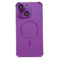For iPhone 15 Plus Four-corner Shockproof Skin Feel MagSafe Magnetic Phone Case(Purple)