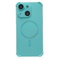 For iPhone 15 Four-corner Shockproof Skin Feel MagSafe Magnetic Phone Case(Cyan Blue)