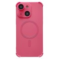 For iPhone 15 Four-corner Shockproof Skin Feel MagSafe Magnetic Phone Case(Pink)