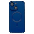For iPhone 15 Four-corner Shockproof Skin Feel MagSafe Magnetic Phone Case(Dark Blue)