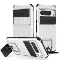 For Google Pixel 8 Pro Stereoscopic Holder Sliding Camshield Phone Case(White)