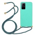 For Xiaomi Redmi Note 12S Wheat Straw Material + TPU Phone Case with Lanyard(Green)