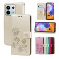 For Xiaomi Redmi Note 13 Pro 5G / Poco X6 Rose Embossed Flip PU Leather Phone Case(Gold)