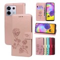 For Xiaomi Redmi Note 13 Pro 5G / Poco X6 Rose Embossed Flip PU Leather Phone Case(Rose Gold)