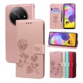 For Xiaomi Redmi A3 Rose Embossed Flip PU Leather Phone Case(Rose Gold)
