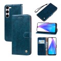 For Samsung Galaxy A34 5G Oil Wax Texture Leather Phone Case(Blue)