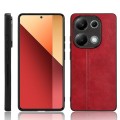 For Xiaomi Poco M6 Pro 4G / Redmi Note 13 Pro 4G Cow Pattern Sewing Back Cover Phone Case(Red)