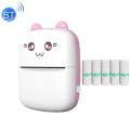 C9 Mini Bluetooth Wireless Thermal Printer With 5 Sticker Papers(Pink)