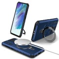 For Samsung Galaxy S21 FE 5G MagSafe Magnetic Holder Phone Case(Blue)
