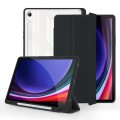 For Samsung Galaxy Tab S9 3-folding Acrylic Smart Leather Tablet Case(Black)